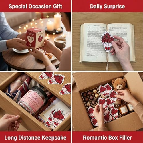 Love Notes Jar with 60 Romantic Messages - Valentines Day Gifts for Him, Her - Romantic Long Distance Relationship Gifts for Him, Her - Sweet Love Keepsake for Couples, Gift-Ready Jar
