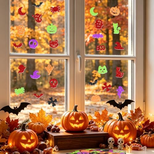 315Pcs Foam Stickers Glitter 3D Halloween Foam Pumpkin Sticker,Halloween