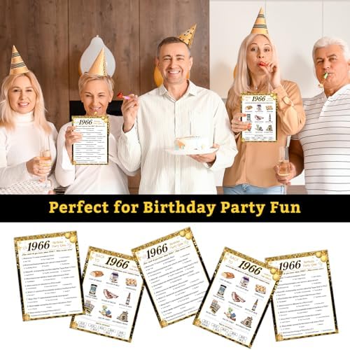30Pcs 60th Birthday Game Cards, 1966 Quiz & Guess the Price Game