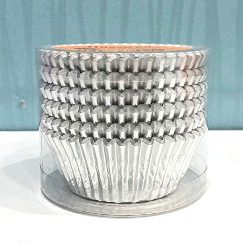 Elegant Silver Foil Cupcake Liners Standard Baking Cups for Wedding, Party and More, 120-Count
