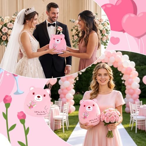 Pink Teddy Bear,Bridesmaid Proposal Gifts - Will You Be My Bridesmaid