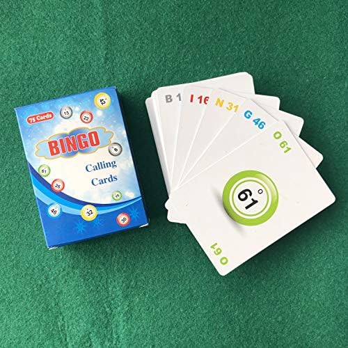 Yuanhe 2.5"X3.5" Bingo Calling Cards - Colorful and Durable Bingo Cards for Bingo Games, Complete Deck of 75 Numbers(B1-O75) (Pack of 2)