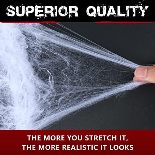1700 sqft Spider Webs Halloween Decorations Bonus with 150 Fake Spiders, Super Stretch Cobwebs for Halloween Indoor and Outdoor Party Supplies