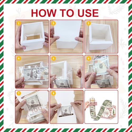 DEANHOT Christmas Party Gift Box, Holiday Party Decorations, Merry Cash Party Favor Box with Card, Xmas Gift Boxes for Holiday Party Decor