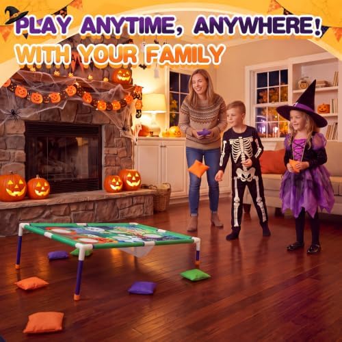Viorawhite Bean Bag Toss Game for Kids, Portable Cornhole Set
