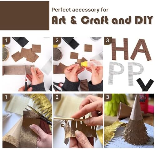 PartyWoo Brown Crepe Paper 4pcs 328 FT Boho Neutral Streamers