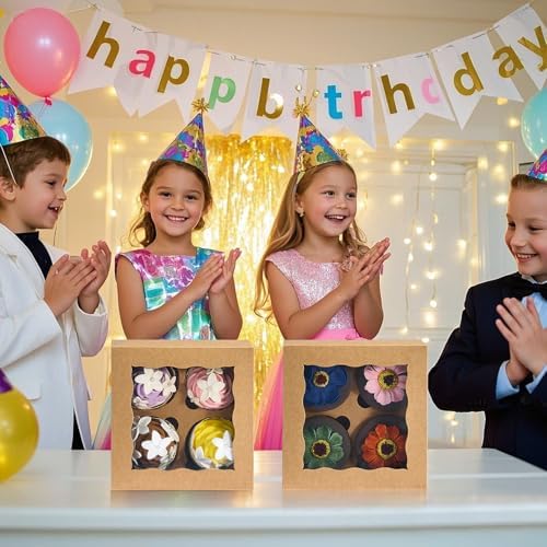 50 Pack Christmas Brown Chocolate Bomb Gift Boxes with Window