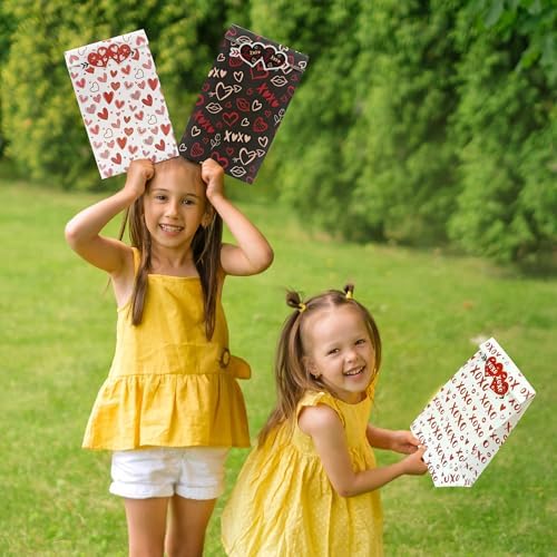 Valentines Bags - 24 PCS Valentines Gift Bags for Class School,Valentine Treat Bags with Stickers -Valentine Goodie Bags for Kids | Valentine's Day Gifts for Kids -Valentine's Decorations Party Favors