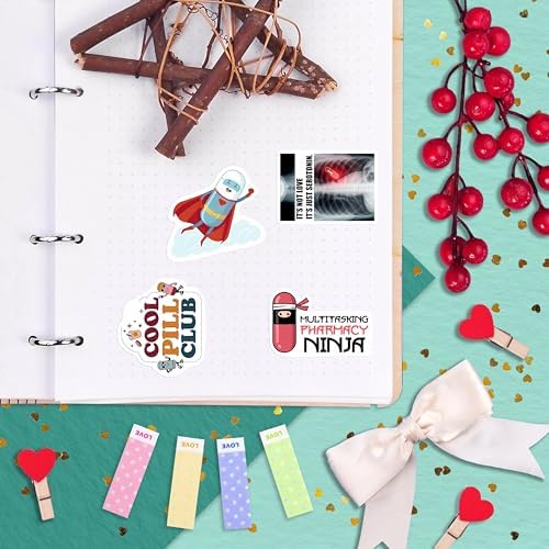 100Pcs Pharmacist Stickers Funny, Pharmacy Technician Stickers for Water Bottle, Laptop - Pharmacist Gifts, Pharmacy Stickers - Gift for Women & Men