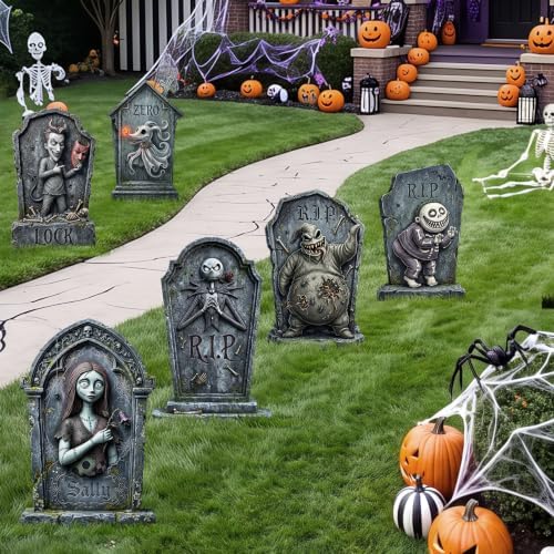 KLYRO 17 Inch Halloween Tombstones Outdoor Yard signs Graveyard Decorations
