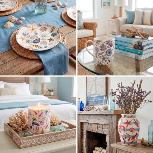 Gueevin 45 Pack Ocean Decoupage Napkins Colorful Coastal Craft for DIY
