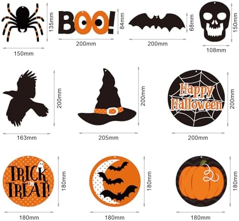 Blulu 50 Pcs Halloween Decorations Hanging Swirl Happy Halloween Decor