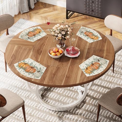 Artoid Mode Pumpkin Eucalyptus Fall Wedge Placemats Set of 4-12 x 18 Inch