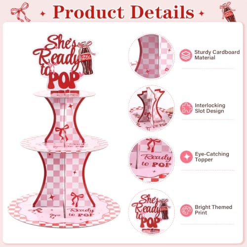 3 Tier Cupcake Stand for Ready to Pop Baby Shower Decorations