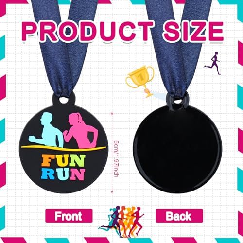 AmazingSpark 60 Pcs Fun Run Award Medals, 2 Inch Rubber Medals Bulk Winner Encourage Team Participation for Kids Adults Trophy Award Prize Gift Competitions Graduation Party