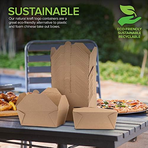 Microwavable Kraft Brown Take Out Boxes 112 oz (30 Pack) Disposable Food Containers - Recyclable Cardboard Lunch Box - Take Out Containers Disposable - to Go Boxes for Restaurants, Delivery, Catering