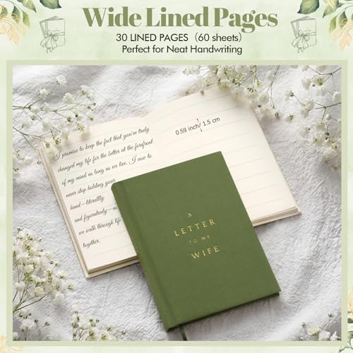 Set of 2 Wedding Vow Books His and Hers,Stylish, White & Green