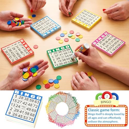 Harloon 1000 Sheets Disposable Bingo Game Cards, Multicolor