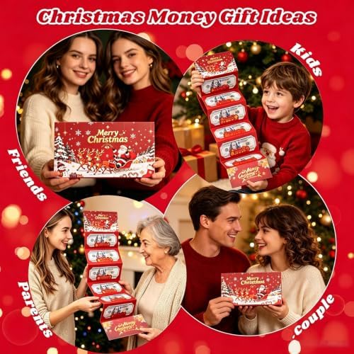 2Pcs Christmas Money Holders for Cash,Christmas Money Envelopes for Cash