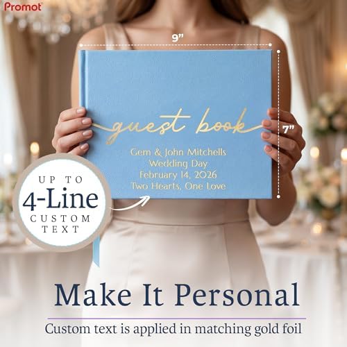 Promot Personalized Guestbook (Baby Blue) - 110 Lined Pages