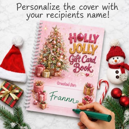Christmas Gift Card Book for Teens, Pink Merry Christmas Gift Card Holder