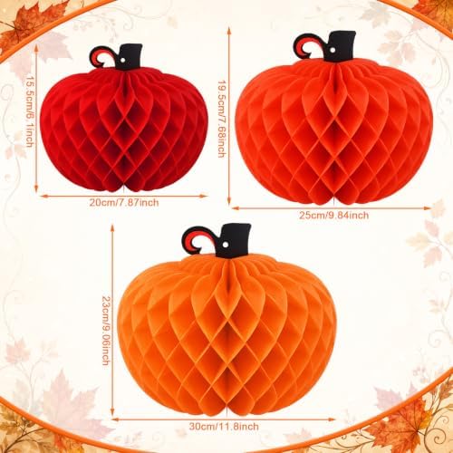 Fourluoo Fall Pumpkin Table Centerpiece Decorations