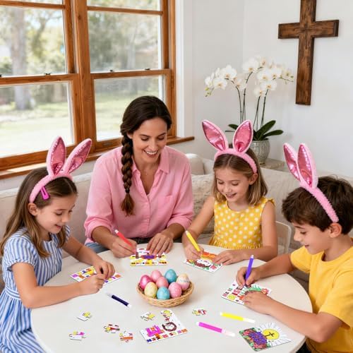 24Pcs Christian Easter Crafts for Kids Ages 4-8, Religious Easter Puzzle Jesus He Is Risen, Bible Jigsaw Arts Gifts for Classroom DIY Activity, Basket Stuffers, Spring Party Favors, Coloring Game Bulk
