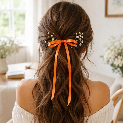 3/8In 30Yards Orange Thin Ribbon for Gift Wrapping Halloween Thanksgiving