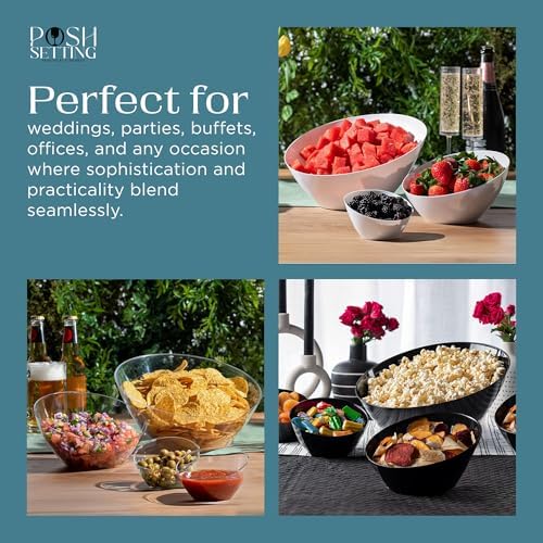 5 Pack Gold Angled Plastic Serving Bowl Disposable for Party Table 8oz