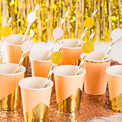 MOWO Confetti Circles, Glitter Gold Pink and White Mix, 1.2", 200pc
