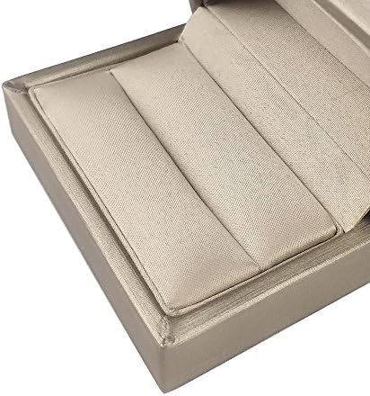 DesignSter Gold Bearer Ring Box – Premium PU Leather Double Rings Box for Wedding Engagement Gift Box