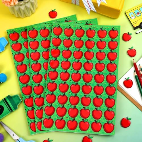 JULBEAR 300Pcs Back to School Apples Foam Stickers for Kids Reward Chart