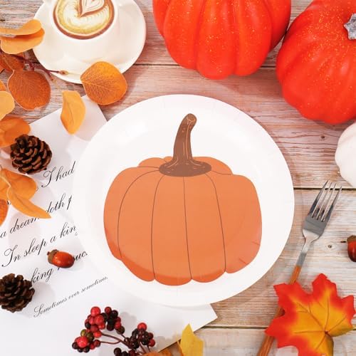 Whaline Locally Grown Baby Shower Paper Plates Vegetable Theme Disposable Plate Farmer Market Salad Dessert Plate 9 Inch for Party Supplies Table Decor, 24Pcs