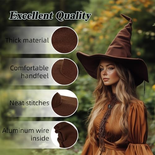 Witch Hat, 18IN Wizard Hat Cosplay Accessories for Halloween