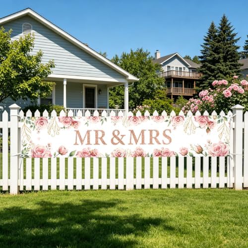 Mr And Mrs Wedding Decor Banner Decorations Party Hanging Sign