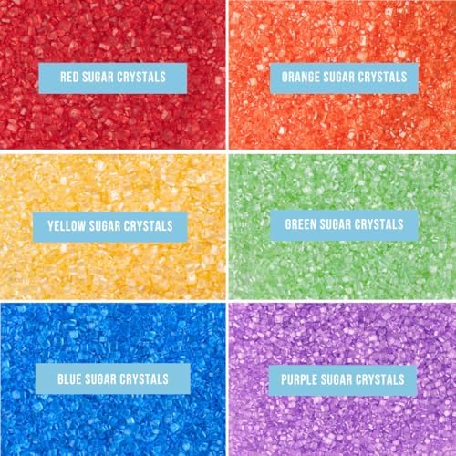 Sweets Indeed Rainbow Sugar Crystals 6 Cell Decorating Jar, 7.83 ounces