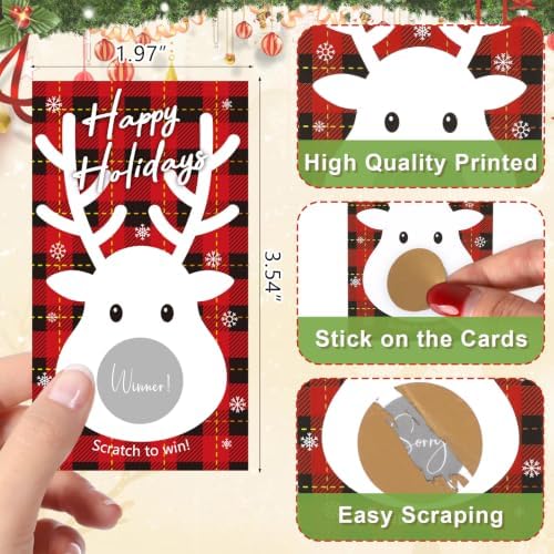Christmas Scratch Off Cards, Fun Holiday Scratch Off Cards for Party, Christmas Lottery Tickets for Family Activities, Raffle Prize Card