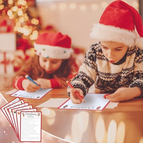 Sinload 300 Pcs Christmas Trivia Game Cards for Adults Family Coworkers