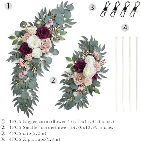 ponatia Artificial Wedding Arch Flowers Set of 2