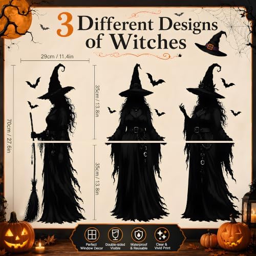 Halloween Decorations - Witch Window Clings for Halloween Party Decor