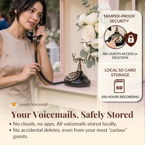 Audio Guest Book, Voicemail Phone Guestbook, Black Rotary