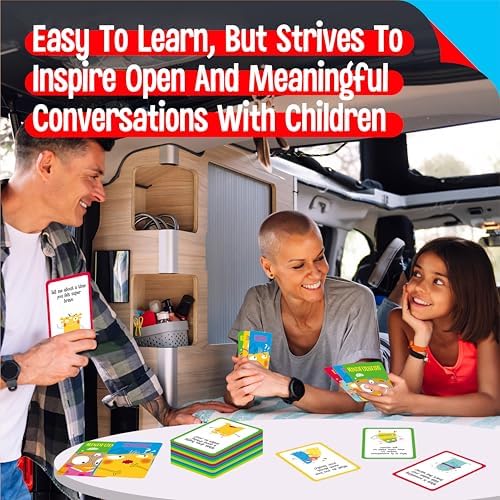 70 Conversation Cards,4 Category Mindful Talk for Students,Authentic & Meaningful Question Cards for Kids,Classroom Activity & Road Trip,Family Gathering-Improve Expression,Communication, Social Skill