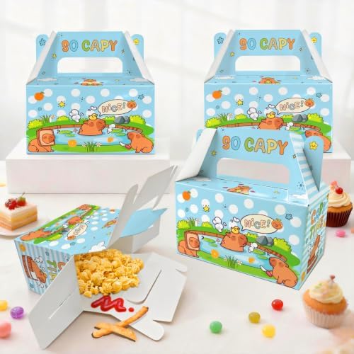 12 Pcs Capybara Party Favor Boxes Kids Birthday Candy Goodie Treat Bags