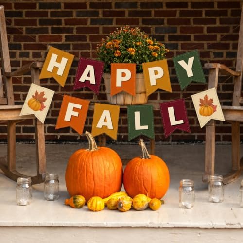 Happy Fall Banner Fall Decorations for Home Indoor Outdoor