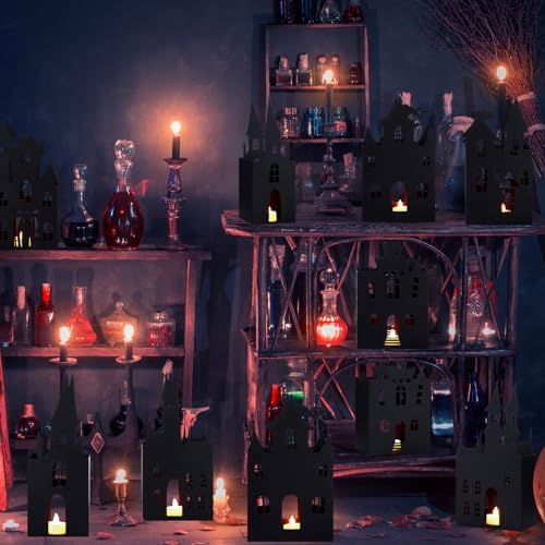12 Pcs 11.8 Inch Halloween Haunted House Lantern Sets