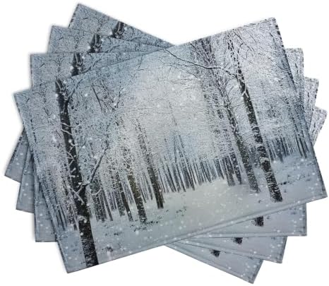 Winter Placemats Set of 4 Snowy Forest Table Place Mats