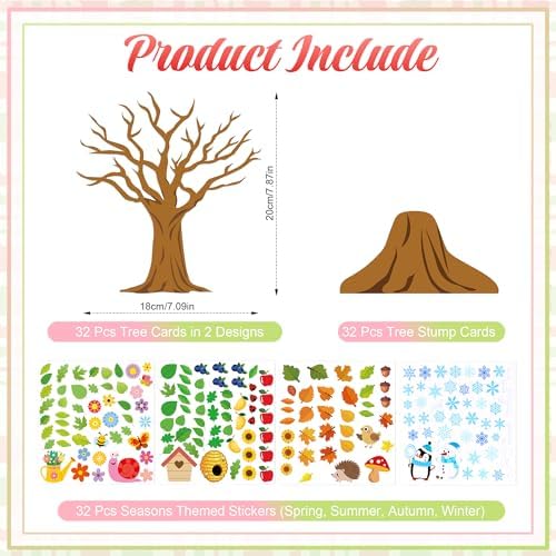 32 Set Seasonal Trees Craft Kits Make Your Own Four Seasons Tree Decoration