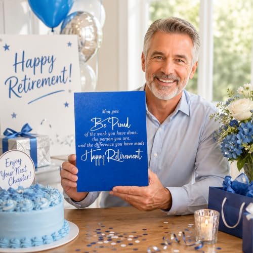 WNINK Blue Happy Retirement Guest Book, This Legend Has Retired Signature Memory Book for Men Women, Retirement Party Decorations, Farewell Gift for Coworker Friend Office Celebration