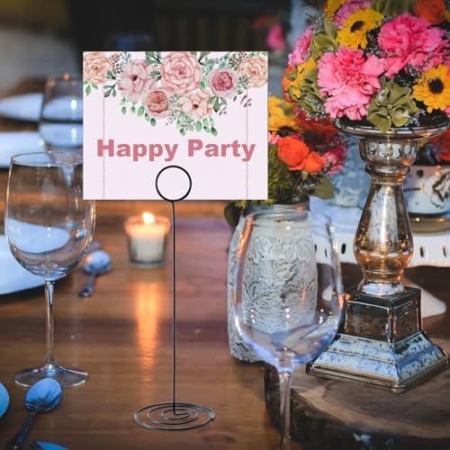 Table Number Holders, 10PCS Place Card Holder, Photo Holder (8.7" Black)