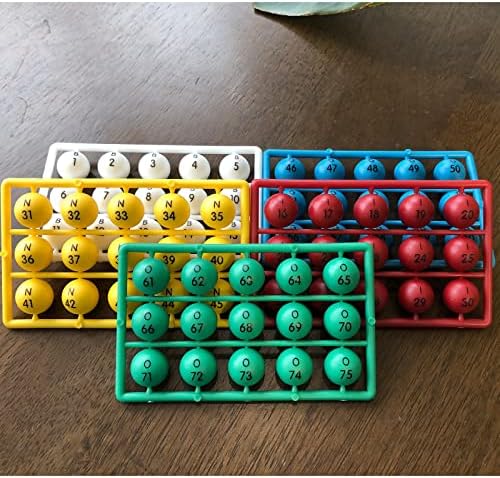 Yuanhe 3/5 Inch Bingo Balls for Standard Cages and Bingo Boards, Easy Read, 75 Count, Perfect for Parties,Bingo Nights, Raffles,Lost Bingo Ball Replacements